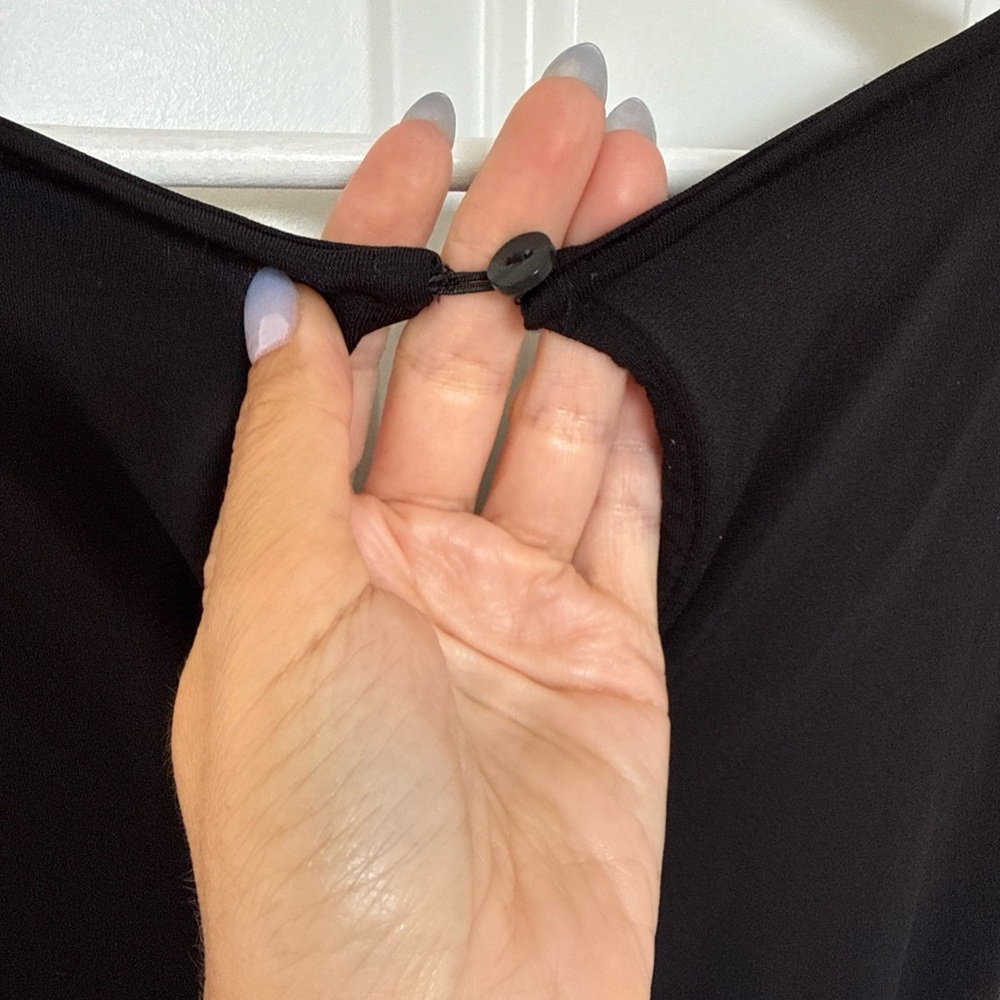 H Halston Heritage Black Jumpsuit Stretchy Size S Belted Ankle Business Casual - Picture 11 of 14